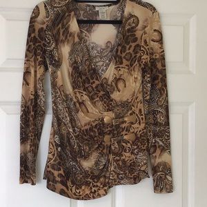 CACHE 3 Piece Bundle Tops Floral Animal Print M